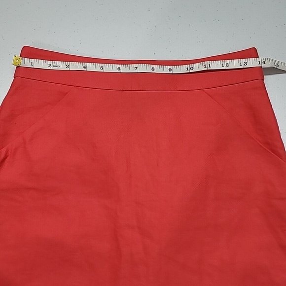 J Crew Factory The Pencil Skirt Poppy (Salmon) Double Serge Cotton Skirt Size 0 - Picture 7 of 11